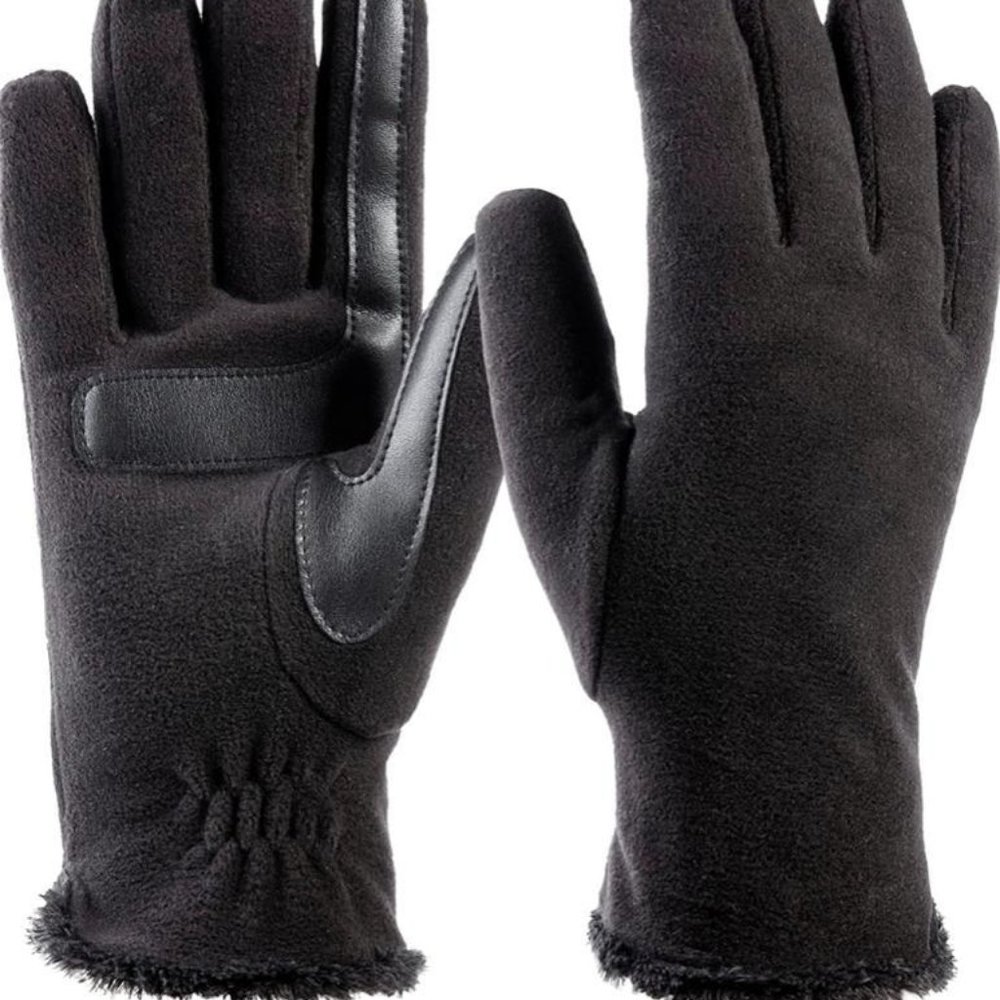 isotoner Womens Stretch Fleece Gloves With Microluxe Lining and Smart Touch Tech
